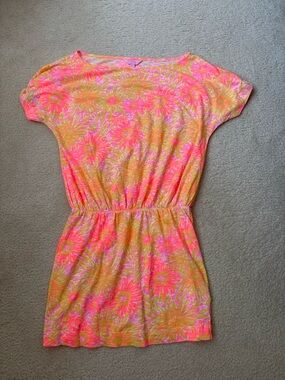 Lilly Pulitzer Carmine elastic waist cotton floral sun-kissed mini dress, sz M